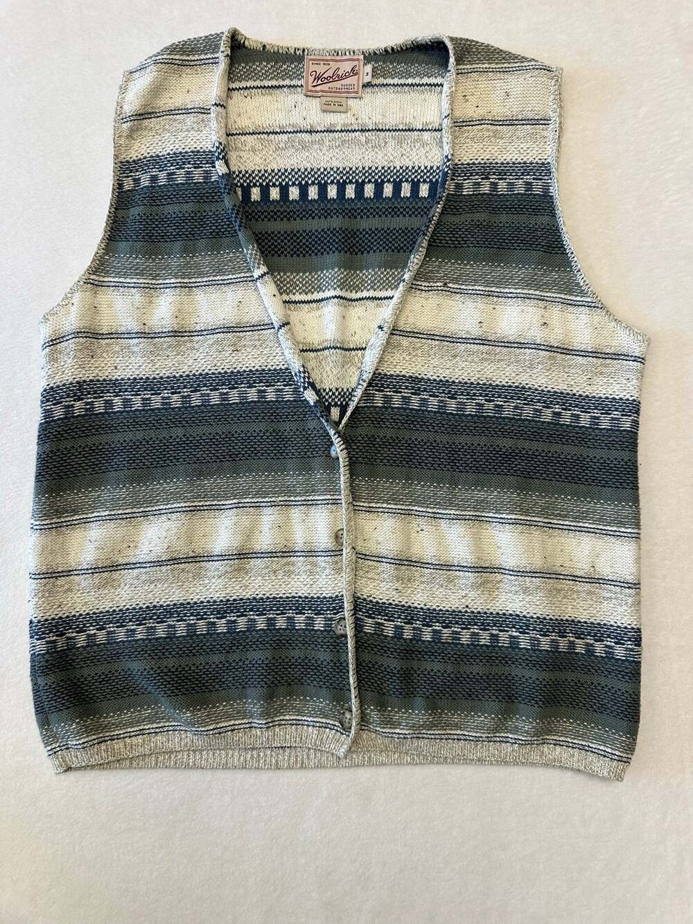 Vintage Woolrich Womens Berwick Heather V-neck Sleeveless Sweater Medium